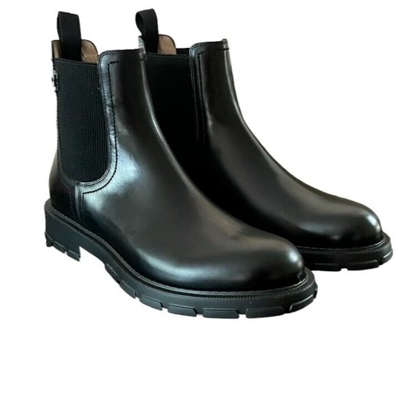 Salvatore Ferragamo Men's Black Gancini Icon Pull-on Chelsea Boots Size 11 E NEW - Picture 4 of 13